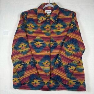 Alfred Dunner Aztec Design Button-up Blazer Size 16